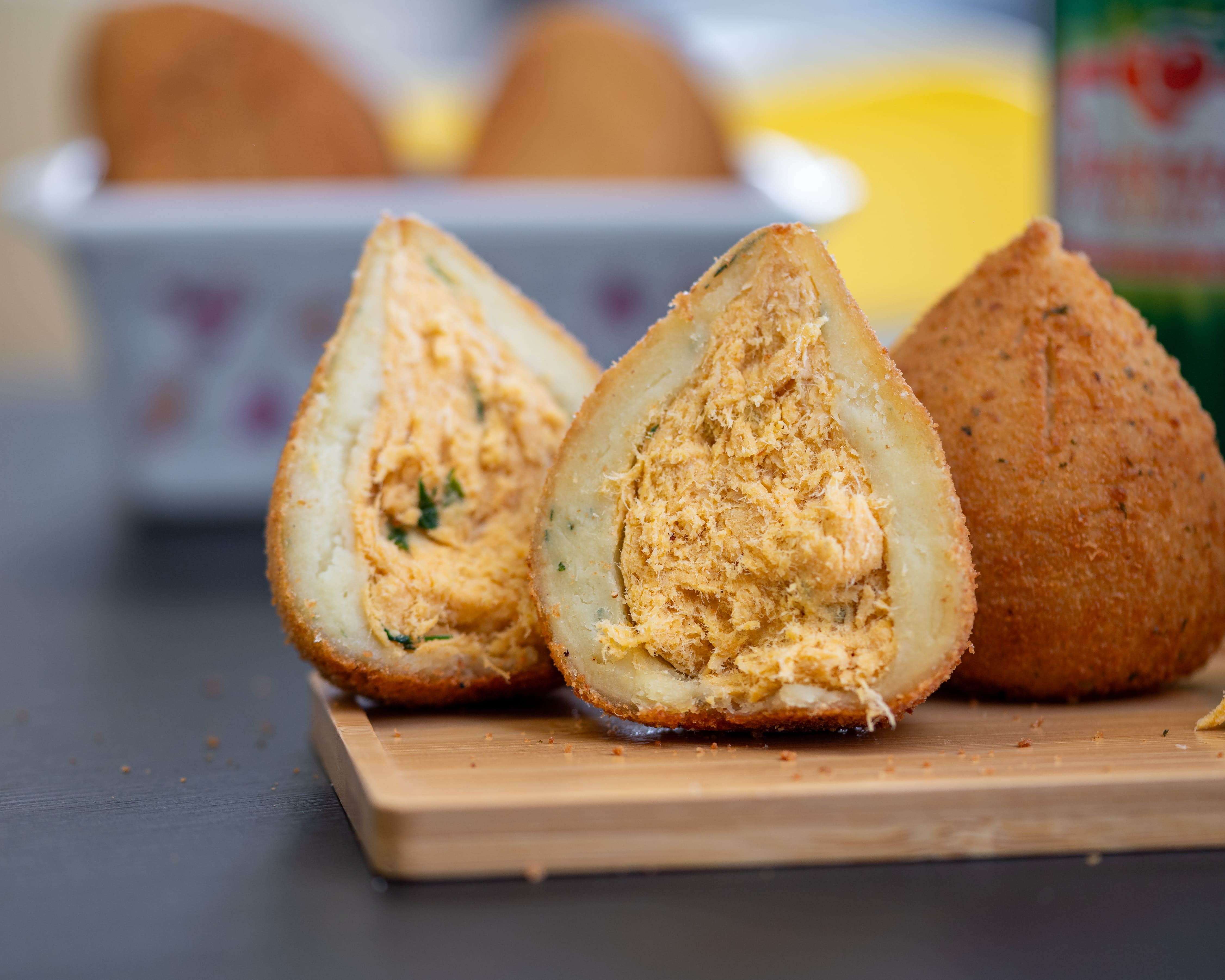 Brazilian Coxinha - Traditional fried chicken croquette from Love Snacks Orlando